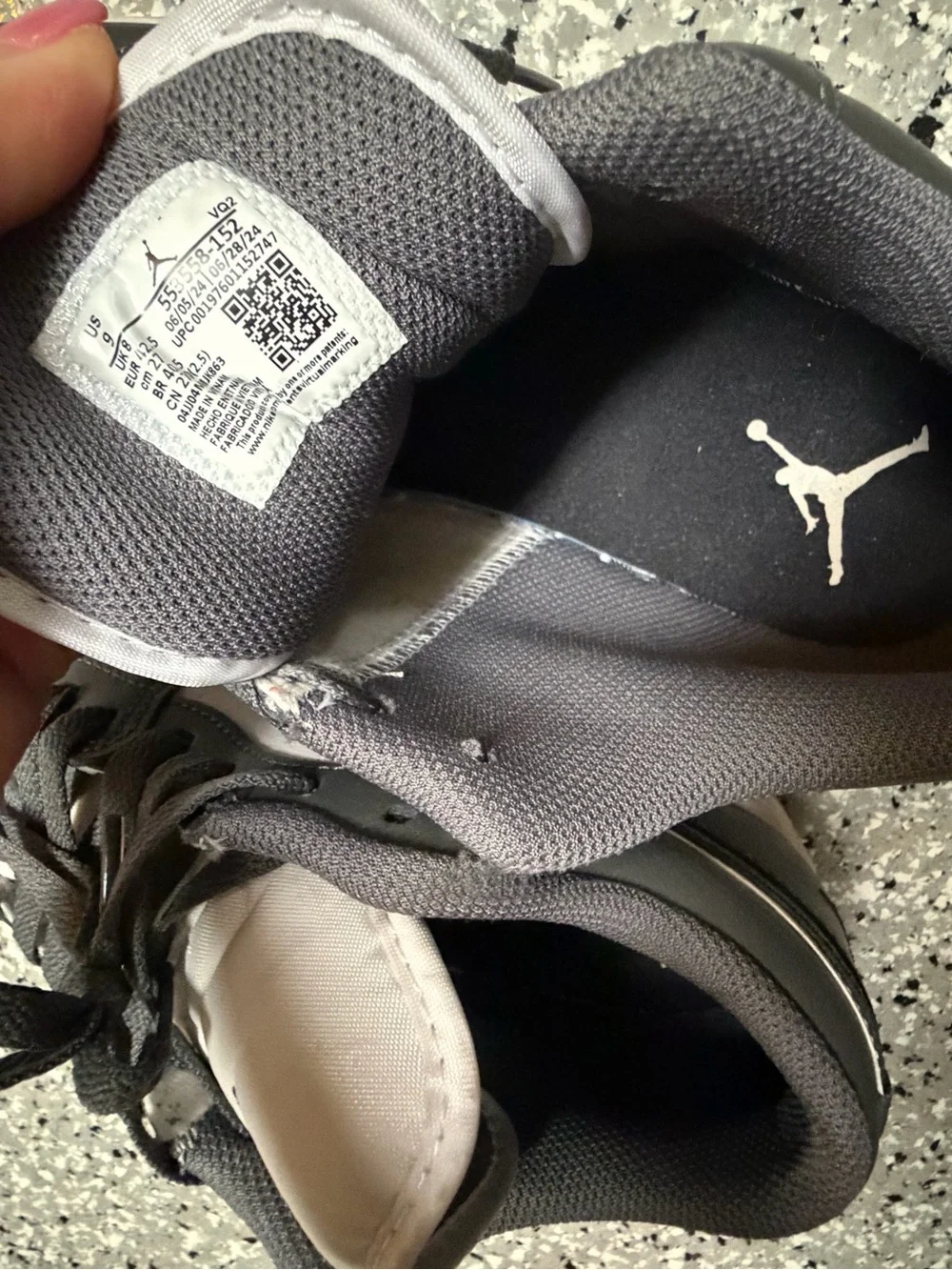 Jordan Low-Top Sneakers in Gray and White